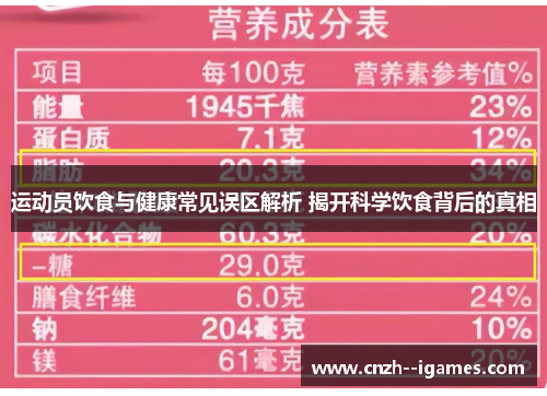 运动员饮食与健康常见误区解析 揭开科学饮食背后的真相