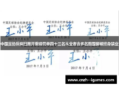 中国足协反腐扫黑开重磅罚单四十三名从业者含多名前国脚被终身禁业 中国足协反腐扫黑开重磅罚单四十三名从业者含多名前国脚被终身禁业